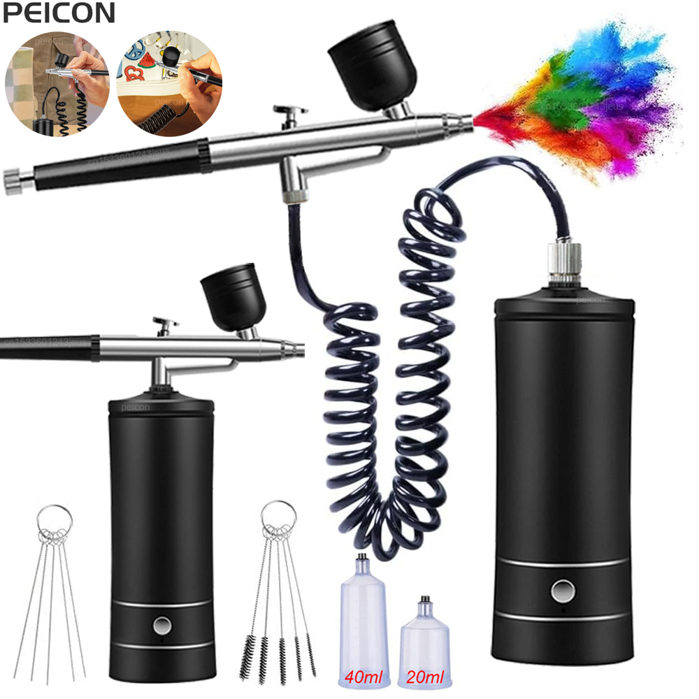 Airbrush Kit With Mini Compressor - Airbrush met compressor Draagbare Airbrush Verfspuit