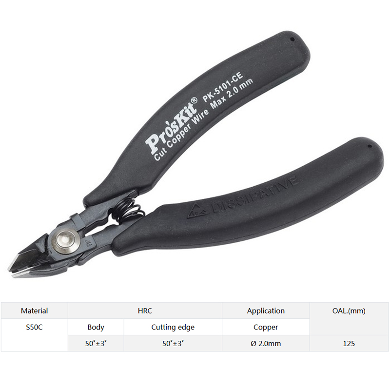 Automatic Wire Stripper Cutter - Pro’skit ProsKit 1PK-5101-CE Precisie Zijkniptang met